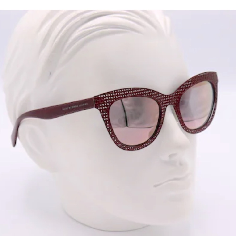 Marc by Marc Jacobs Red Perforated Metal Mirrored Cat Eye Sunglasses MMJ435S